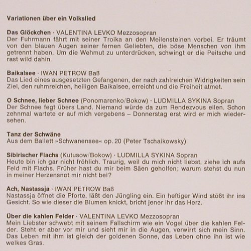 Balalaika-Orchester Ossipow: Zauberland der Balalaika, Bunte/Melodia/Eurodisc (77 507 HU), D Typ: LP Best.-Nr.: V2341 Preis: 7,50 Euro