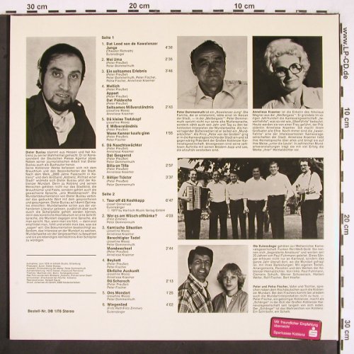 V.A.Kowelenzer Steckelcher: Lieder Gedichte Prosa,Foc,(Koblenz), Sparkasse Koblenz (DB 1/78), D, 1978 Typ: LP Best.-Nr.: V2343 Preis: 9,00 Euro