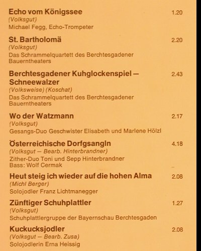 V.A.Echo vom Königssee: Ein musikalischer Bilderbogen..., Sonocord (28 151-9), D Typ: 2LP Best.-Nr.: V2379 Preis: 9,00 Euro