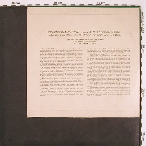 Alexandrov Song and Dance Ensemble: Red Banner Song, vg-/m-, Mezhdunarodnaya KNIGA (1898-90), UdSSR, 1974 Typ: 10" Best.-Nr.: V3055 Preis: 5,00 Euro