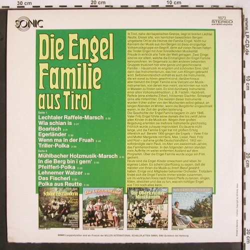 Engel-Familie: aus Tirol, Sonic (9072), D, 1974 Typ: LP Best.-Nr.: V3160 Preis: 6,00 Euro