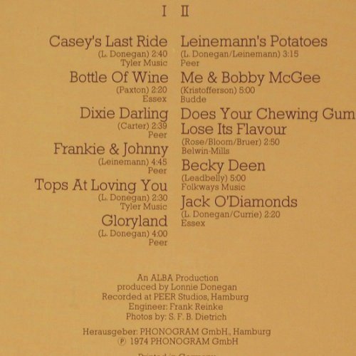 Donegan,Lonnie: Meets Leinemann,Foc(Remter Hamburg), Philips (6305 227), D, 1974 Typ: LP Best.-Nr.: V565 Preis: 9,00 Euro