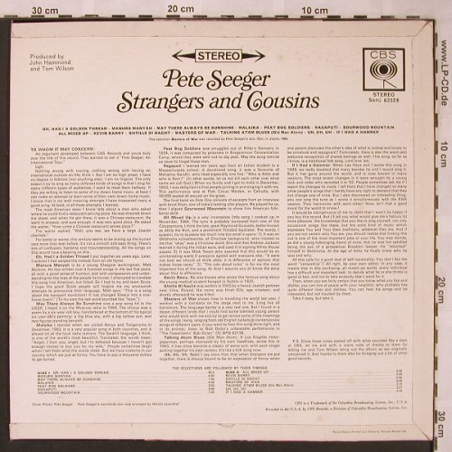 Seeger,Pete: Strangers and Cousins, CBS(SBPG 62528), UK, 1965 - LP - X2005 - 12,50 Euro