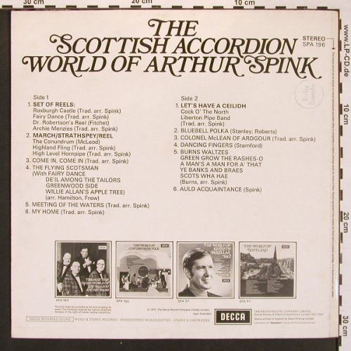 Spink,Arthur: The Scottish Accordion World Of, Decca, SampleStol(SPA 196), UK, 1972 - LP - X8628 - 7,50 Euro