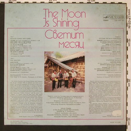 Solonist Quartet Ossipov Folk Orch.: The Moon is Shining, m-/vg+, Melodia(C20 22947 006), UDSSR, 1985 - LP - X9019 - 7,50 Euro
