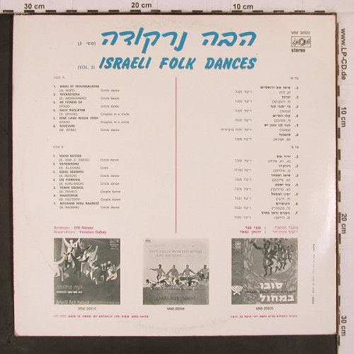 Netzer,Effi / Yonatan Gabay: Israeli Folk Dances,Vol.3 noBooklet, Hataklit(MM 30922), Israel, 1976 - LP - Y2404 - 6,00 Euro