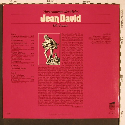 David,Jean: Die Laute - Instrumente der Welt, Pläne(G-1-0015), D, 1978 - LP - Y364 - 7,50 Euro