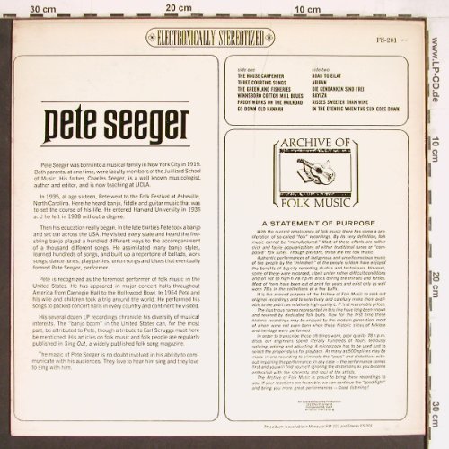 Seeger,Pete: Same, Archive of Folk Music(FS-201), US, 1971 - LP - Y4499 - 7,50 Euro