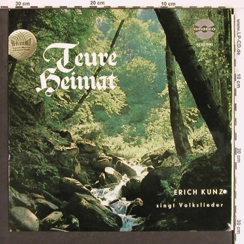 Kunz,Erich: Teure Heimat, singt Volkslieder, Amadeo(AVRS 9182), D/A , co,  - LP - Y4537 - 6,00 Euro