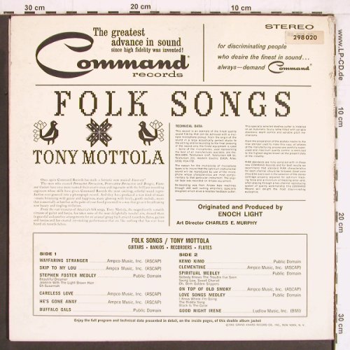 Mottola,Tony: Folk Songs, prod. By Enoch Light, Command(298 020), US, 1961 - LP - Y4884 - 7,50 Euro