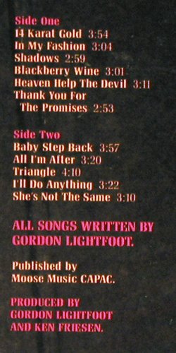 Lightfoot,Gordon: Shadows, WB(K 56 970), D, 1982 - LP - Y5157 - 6,00 Euro