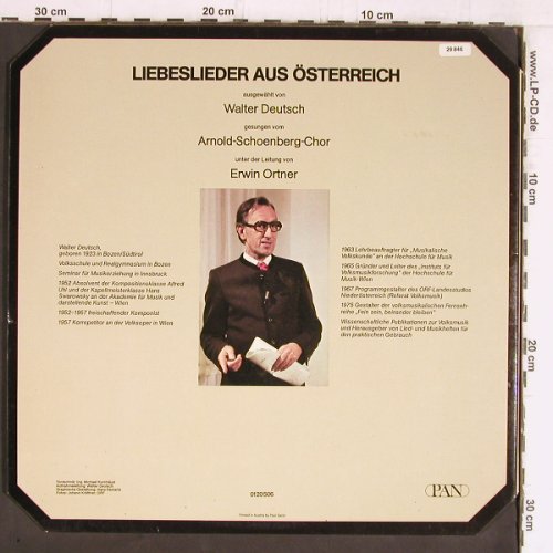 Arnold-Schoenberg-Chor: Liebeslieder aus Österreich,vg+/vg+, PAN(29846/0120 506), A,  - LP - Y5350 - 5,00 Euro