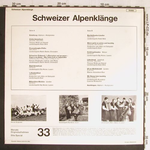 V.A.Schweizer Alpenklänge: T. Wirth-von Kaenel, Heidi Wild..., Marcato(79 083), D, 1983 - LP - Y5602 - 7,50 Euro