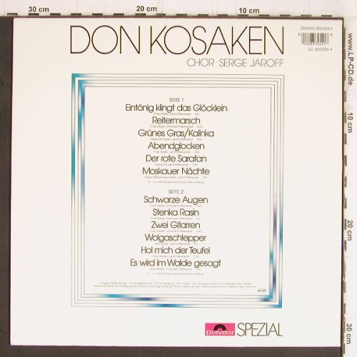 Don Kosaken: Serge Jaroff, Polydor Spezial(833 254-1), D, Ri,  - LP - Y5670 - 5,00 Euro