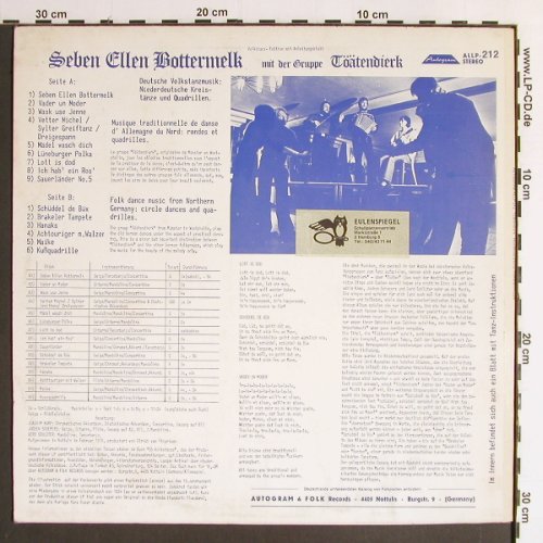 Töätendierk: Seben Ellen Bottermelk, Autogram/Eulenspiegel(ALLP-212), D, 1979 - LP - Y6528 - 9,00 Euro