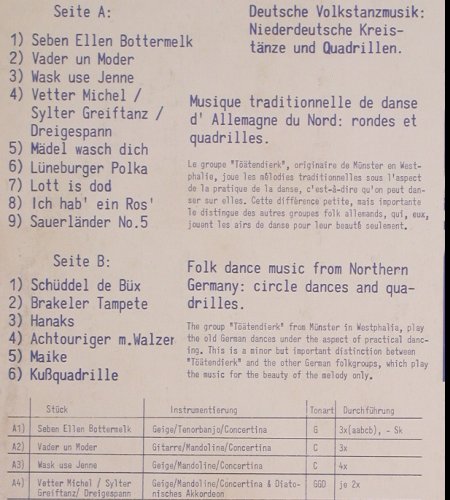 Töätendierk: Seben Ellen Bottermelk, Autogram/Eulenspiegel(ALLP-212), D, 1979 - LP - Y6528 - 9,00 Euro