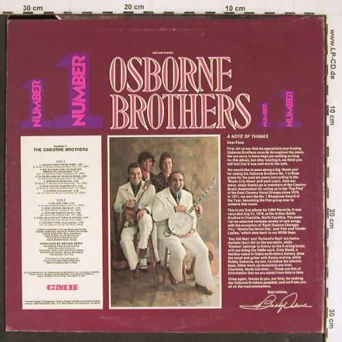 Osborne Brothers: Number One, CMH(CMH-5206), US, 1976 - LP - Y7509 - 9,00 Euro