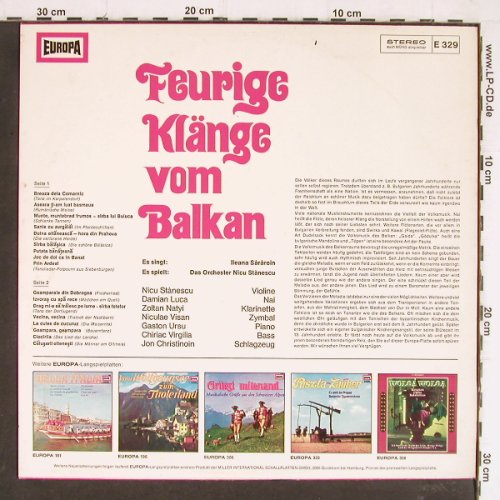 Stanescu,Nicu Orchester: Feurige Klänge vom Balkan, Europa(E 329), D, 1969 - LP - Y7600 - 7,50 Euro