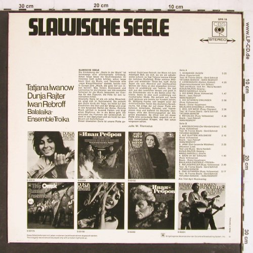 V.A.Slawische Seele: Tatjana Iwanow,Dunja Rajter,Rebroff, CBS / Stern Musik(SPR 18), D, 1968 - LP - Y7601 - 5,00 Euro