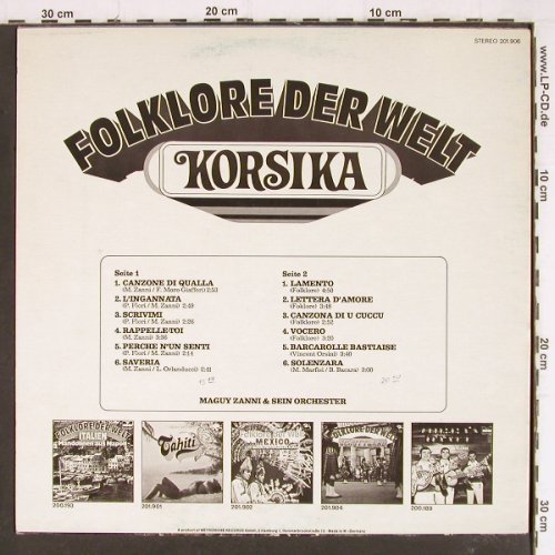 Zanni,Maguy & sein Orchester: Folklore der Welt - Korsika, woc, Barclay(201.906), D, m-/vg+, 1974 - LP - Y7732 - 5,00 Euro