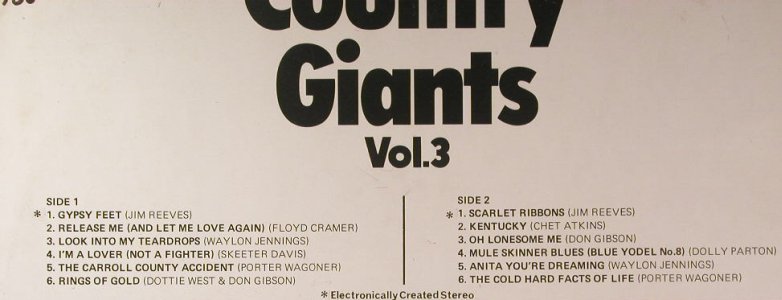 V.A.Country Giants Vol.3: 12 Tr., woc, RCA(CDS 1119), UK,  - LP - F6615 - 4,00 Euro