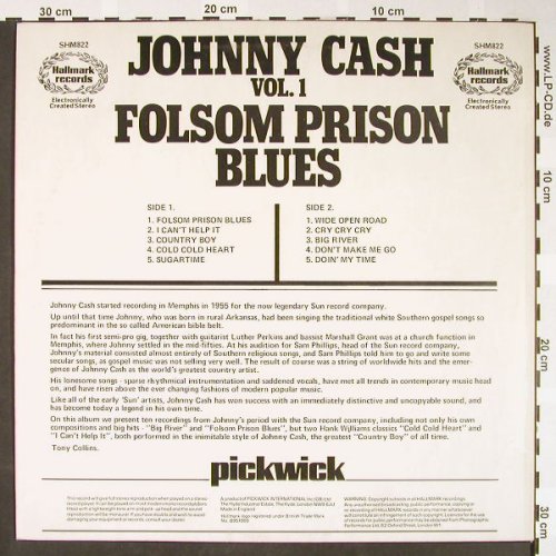 Cash,Johnny: Folsom Prison Blues Vol.1, Hallmark(SHM 822), UK,  - LP - H1671 - 6,50 Euro