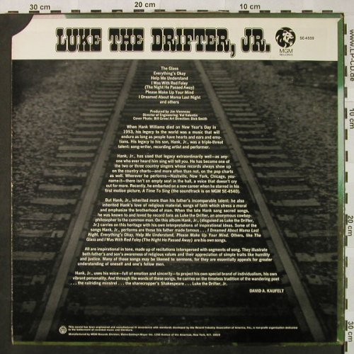 Luke the Drifter,JR.: Same (Hank Williams JR.), vg+/vg+, MGM(SE-4559), US, CO,  - LP - H4839 - 6,00 Euro