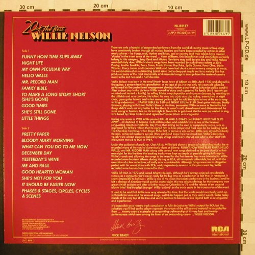 Nelson,Willie: 20 of the Best, RCA(NL 89137), D, Ri,  - LP - H5140 - 5,50 Euro