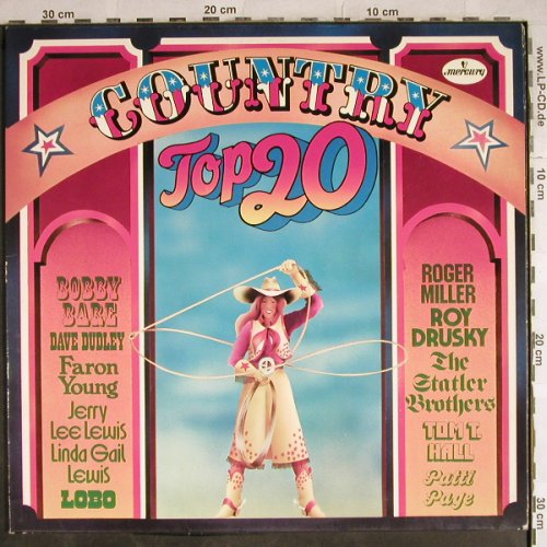 V.A.Country Top 20: Faron Young...Dave Dudley, Mercury,Wh.Muster(6641 049), D, 1972 - 2LP - H8674 - 5,00 Euro