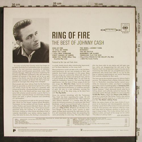 Cash,Johnny: Ring Of Fire - The Best Of, CBS(S 62171), D,  - LP - H9507 - 15,00 Euro