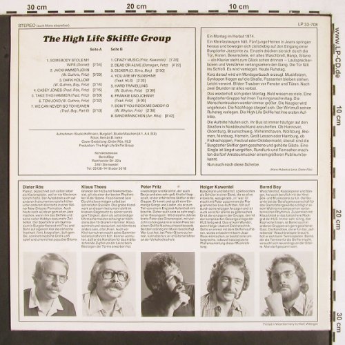 High Life Skiffle Group: Same, (Privat Press) (LP 33-708), D, 1974 Typ: LP Best.-Nr.: V2231 Preis: 9,00 Euro