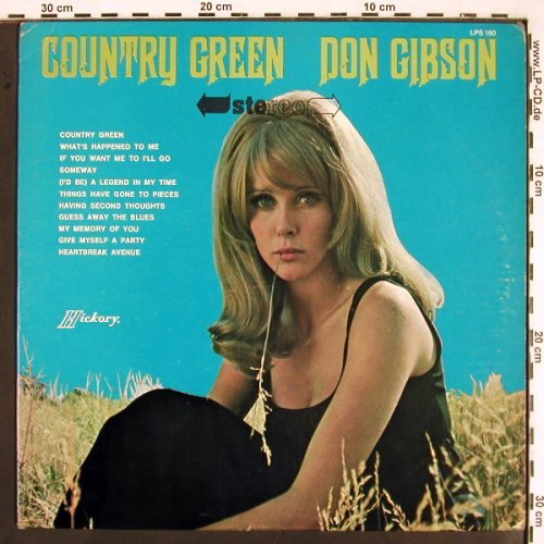 Gibson,Don: Country Green, Hickory (LSP 160), US, 1971 Typ: LP Best.-Nr.: V2295 Preis: 9,00 Euro