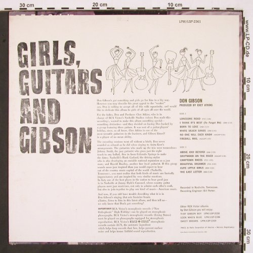Gibson,Don: Girls Guitars and Gibson, RCA Victor (LPM-2361), US, 1961 Typ: LP Best.-Nr.: V2296 Preis: 12,50 Euro