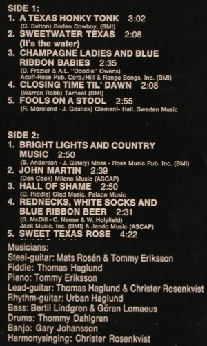 Red Jenkins: A Texas Honky Tonk, vg+/m-, GM-Production AB (GLP 757), S, 1975 Typ: LP Best.-Nr.: V4221 Preis: 6,00 Euro
