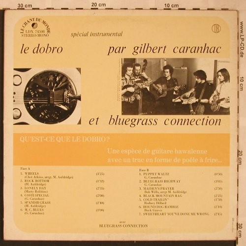 Caranhac,Gilbert  et Bluegrass Conn: le Dobro, Foc (instrm.), VG+/vg+, Le Chant Du Monde(LDX 74508), F,  - LP - X1973 - 5,00 Euro