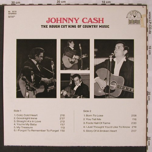 Cash,Johnny: The Rough Cut King Of Country Music, Bellaphon/Sun(BI 1578), D, 1970 - LP - X2910 - 12,50 Euro