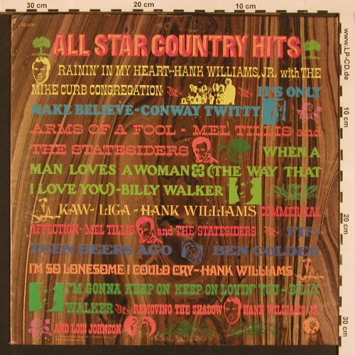 V.A.All Star Country Hits: Hank Williams jr., Conway Twitty..., MGM(SE-4787), US, 1971 - LP - X8651 - 6,00 Euro