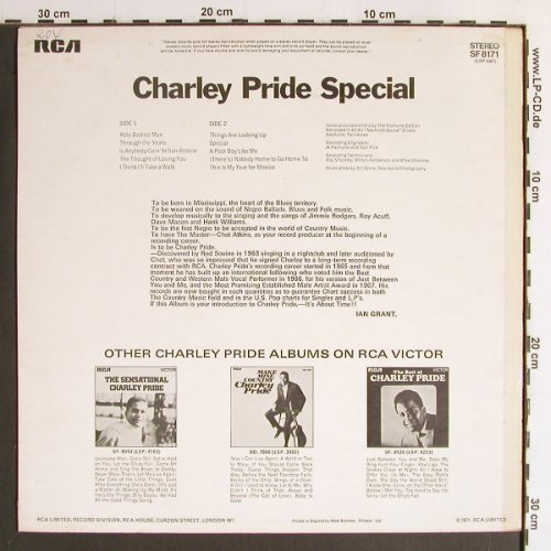 Pride,Charley: Charley Pride Special, RCA Victor(SF 8171), UK, woc, 1971 - LP - Y6751 - 6,00 Euro