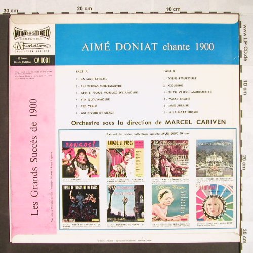 Cariven,Marcel / Aime Doniat chant: Les Grands Succes de 1900, Musidisc(30 CV 1001), F,  - LP - F9778 - 7,50 Euro