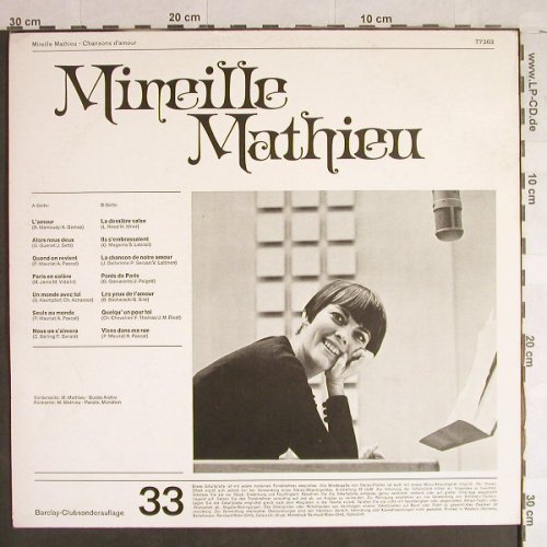 Mathieu,Mireille: Chansons D'Amour, vg+/m-, Barclay Clubpressung(77 263), D,  - LP - H1429 - 5,00 Euro