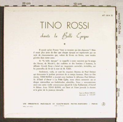 Rossi,Tino: Chante "La Belle Epoque", Pathe(33 AT 1014), F,  - 10inch - H183 - 9,00 Euro