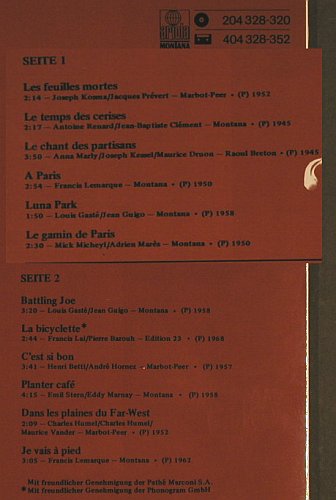 Montand,Yves: Seine Grossen Erfolge, Edition 2000, Ariola/Montana(204 328-320), D, 1981 - LP - H522 - 6,00 Euro