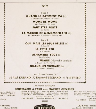 Chevalier,Maurice: Rendez-vous a Paris avec 2, m-/vg+, Decca(133.597), D,  - 10inch - H6174 - 9,00 Euro