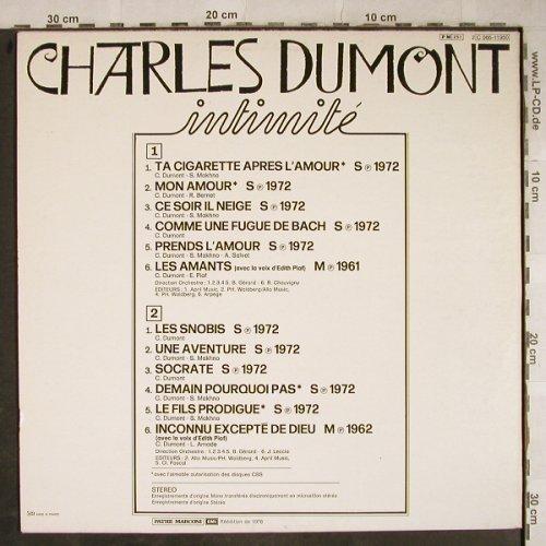 Dumont,Charles: Intimite (1972), Pathe(C 066-11950), F, Ri, 1978 - LP - H9186 - 9,00 Euro