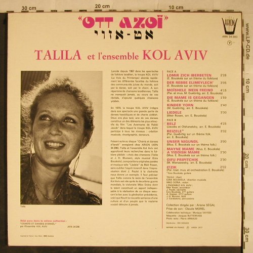 Talila et l'Ensemble Kol Aviv: Ott Azoi, Chants Yiddish, Foc, Arion(ARN 34 360), F, 1977 - LP - H9395 - 9,00 Euro
