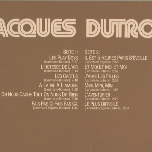 Dutronc,Jacques: Same (1970) , Profile Serie, Vogue (6.24273 AL), D, 1970 Typ: LP Best.-Nr.: V1819 Preis: 7,50 Euro