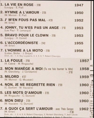 Piaf,Edith: Le Disque D'or de, Foc, Columbia /EMI (C 066-16053), F, 1975 Typ: LP Best.-Nr.: V2982 Preis: 7,50 Euro