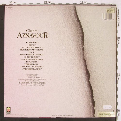 Aznavour,Charles: Same - La Boheme Reste...., Trema (310 207), F, 1986 Typ: LP Best.-Nr.: V3029 Preis: 7,50 Euro