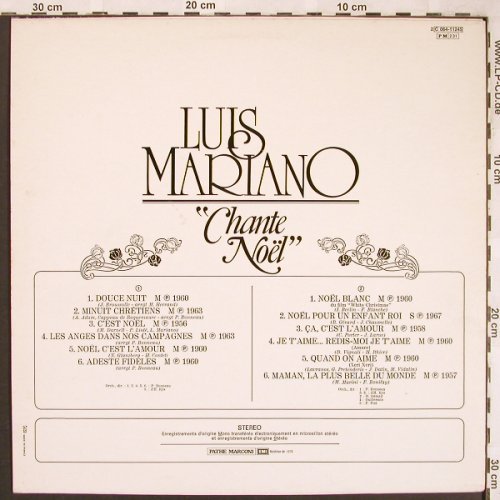 Mariano,Luis:&nbsp;Chante Noel, EMI/Pathe (C 064-11245), F, Ri, 1978 Typ:&nbsp;LP Best.-Nr.:&nbsp;V702 Preis:&nbsp; 5,00 Euro