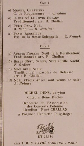 Dens,Michel: Chants de Noel, vg+/m-, Pathe(DT 25.134), F,  - 10inch - X1059 - 5,00 Euro